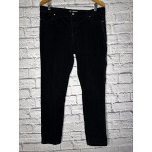 Michael Kors Black Corduroy Straight Leg Pants Women’s Size 12 Cotton Blend‎